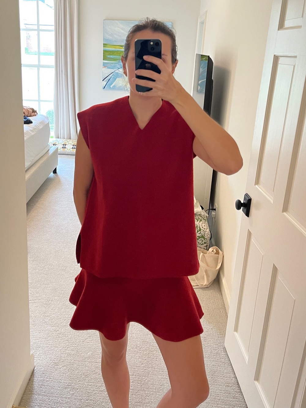 Zara Red Sweater Skirt Set